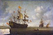 Jeronymus van Diest The seizure of the English flagship 'Royal Charles,' captured during the raid on Chatham, June 1667. oil painting